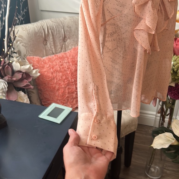 STUNNING H&M LIGHT PINK BLOUSE WITH TINY DOTS ALL OVER BNWT SIZE 10 - Picture 8 of 16